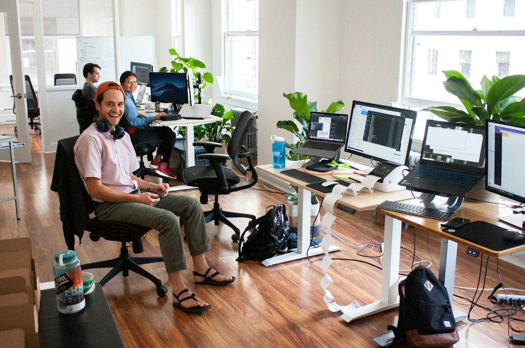 modern office with programmers